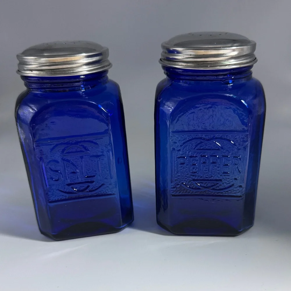 Colbalt Blue Salt and Pepper Shaker Set - Picture 1 of 5